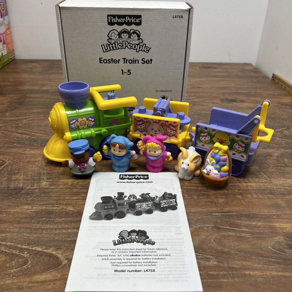 Fisher Price Little People Easter Train  Set L4758 Vintage Tested & Works w/ Box